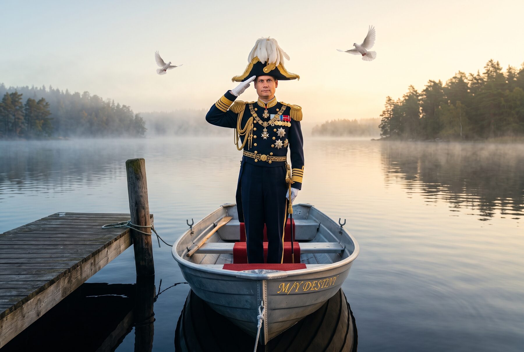 Admiral Egerstad aboard the flagship M/Y Destiny